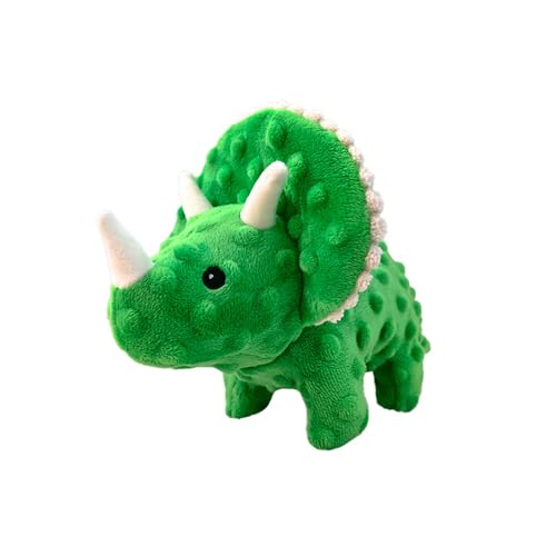 Squeaky Dog Toys Plush Dog Toy with Crinkle Paper Stuffed Durable Dog Chew Toys for Small Middle and Large Dogs Triceratops Green - color: Triceratops Green