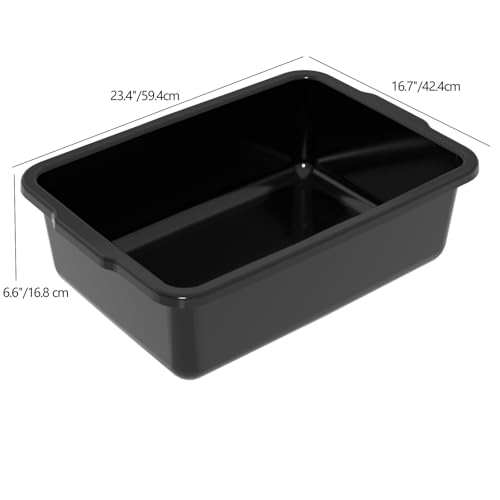Xyskin Plastic Dish Tubs, Commercial Bus Box/Wash Basin Tote Box, 4-Pack (Black, 32L) - size: 32L-4 Packs