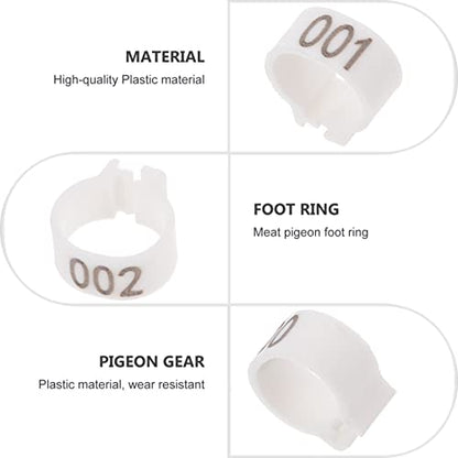 Happyyami 100pcs Pigeon Foot Bands Leg for Bird Identification Design for Racing Pigeons Parakeets and More - color: White