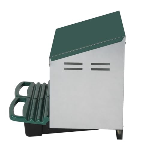 VINGLI Chicken Nesting Box, 2-Compartment Egg Nesting Boxes for Hens Roll-Out with Plastic Baskets, Chicken Coop Laying Box (Green) - color: Green, size: 2 Compartment