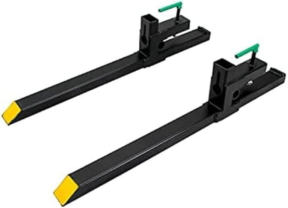 Clamp On Debris Forks To 48-60" Bucket, Heavy Duty Pallet Fork Fit For Loader Bucket Skidsteer Tractor,43''without Stabilizer Bar - size: 43''without Stabilizer Bar