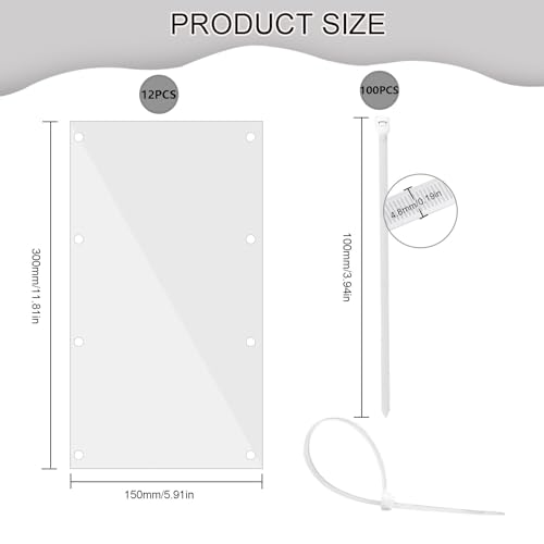 Pet Cage Liner Protection, Rabbit Cage Plastic Panels, 12 PCS Cage Urine Guard for Rabbit, Guinea Pig, Hamster, Hedgehog, Chinchilla, Ferret, Bunny - Transparent, 11.8"x5.9" - size: 12PCS,11.8"x5.9"