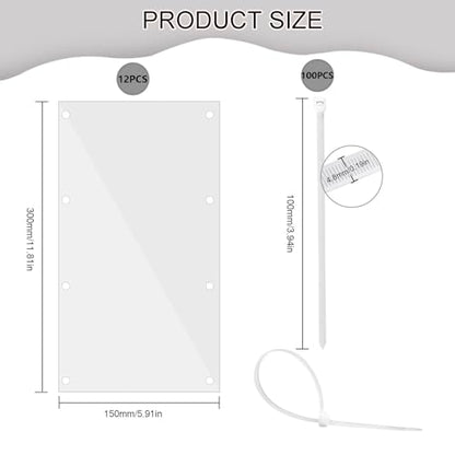 Pet Cage Liner Protection, Rabbit Cage Plastic Panels, 12 PCS Cage Urine Guard for Rabbit, Guinea Pig, Hamster, Hedgehog, Chinchilla, Ferret, Bunny - Transparent, 11.8"x5.9" - size: 12PCS,11.8"x5.9"
