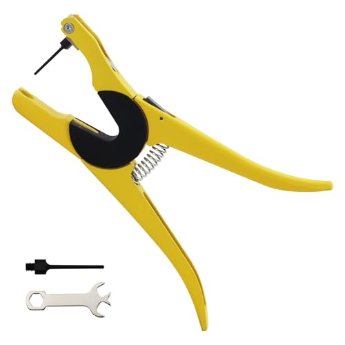 Z Tags Applicator for One-Piece Cattle Ear Tags Livestock Ear Tag Pliers for Easy Loading of Tags Animal Identification Card Installation Tools (Yellow) - color: Yellow