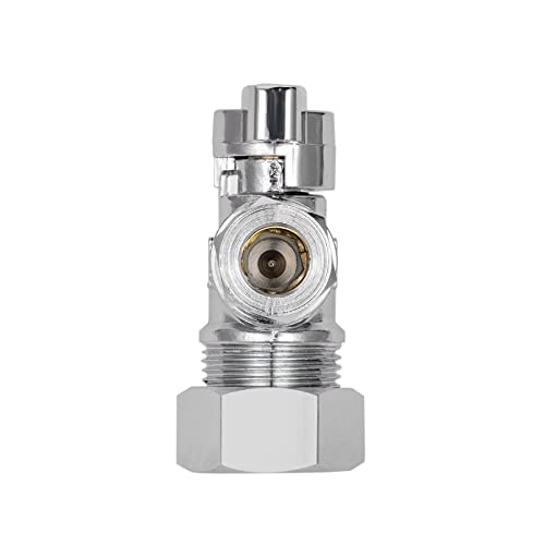 Heavy Duty Angle Stop Valve 1/2" Nom (5/8" OD) Comp x 3/8" OD Comp, 1/4-Turn Operation，High quality lead-free brass (2PCS) - size: 2 Pack 5/8" OD Comp x 3/8" OD Comp