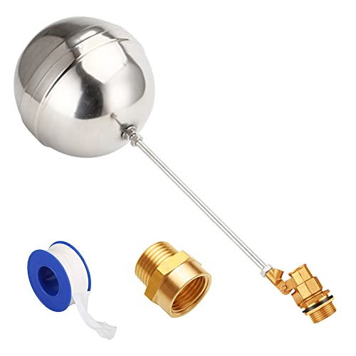 Uenede Float Ball Valve DN25 1" Male Thread Stainless Steel Floating Ball Brass Valve Automatic Switch for Stock Tank Pool Water Level Control - size: 1"-1PCS