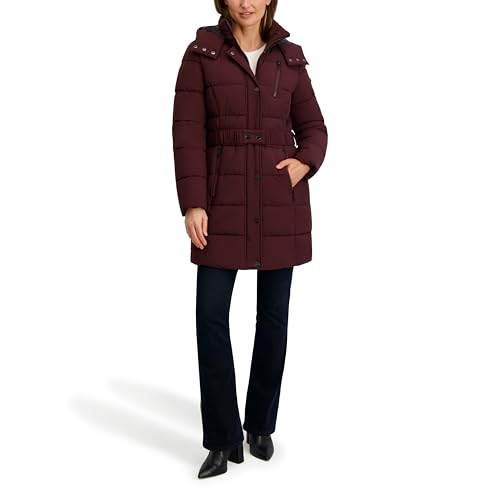 Nautica Women's Maxi Puffer - color: Chianti, size: Medium