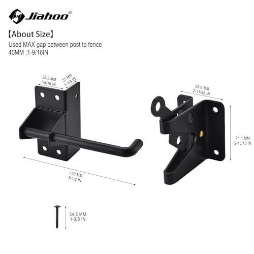 Heavy Duty Automatic Gate Latch for Wooden Fences,Self Locking Metal Gates for Vinyl Fence Outswinging Pool Gate Door Latches, Black
