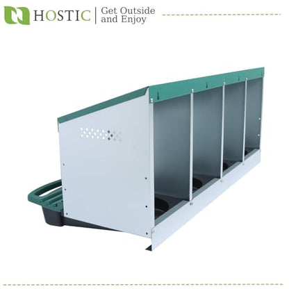 HOSTIC 4 Hole Chicken Nesting Box for Laying Egg Coop Compartment Galvanized Stainless Steel and Plastic Nest