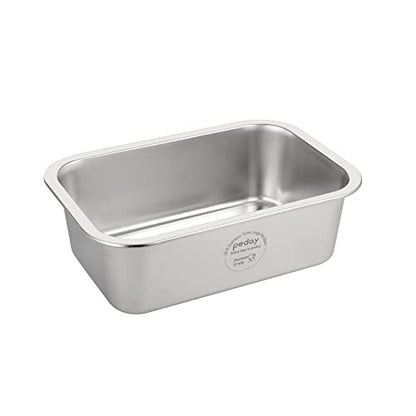 PEDAY 1.2 Gallon Large Dog Water Bowl, 18/8 Human Grade Stainless Steel - Silver Classic - color: Silver Classic, size: 1.2 gallon