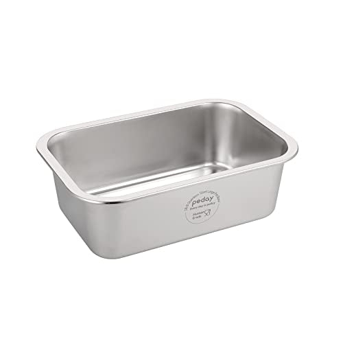 PEDAY 1.2 Gallon Large Dog Water Bowl, 18/8 Human Grade Stainless Steel - Silver Classic - color: Silver Classic, size: 1.2 gallon