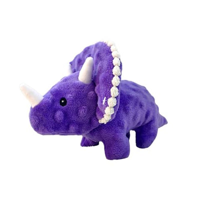 Squeaky Dog Toys Plush Dog Toy with Crinkle Paper Stuffed Durable Dog Chew Toys for Small Middle and Large Dogs Triceratops Purple - color: Triceratops Purple