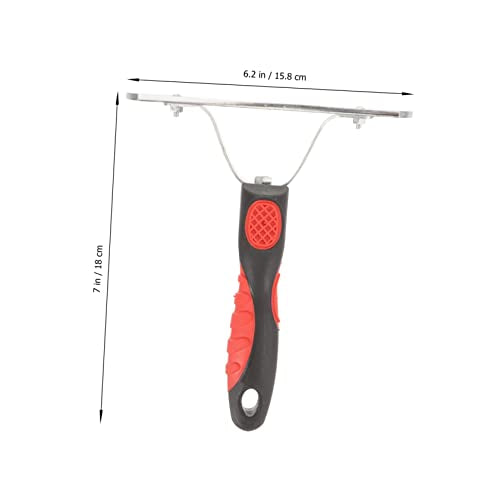 Kisangel Horse Grooming Comb with Ergonomic Non Slip Rubber Handle Durable Rake for Shedding and Mud Removal Boosting Horse Fur Cleaning and Red