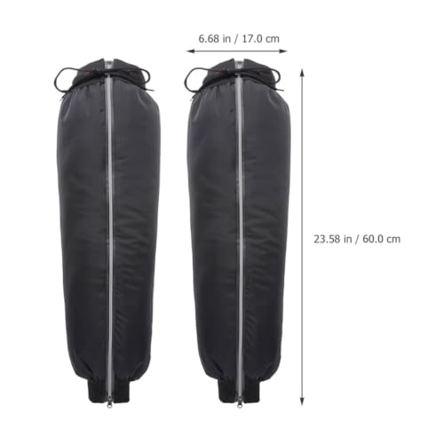 KALLORY 1 Pair Waterproof Thick and Insulated Leg Gaiters for Hiking and Long Riding, Black Pu and Lint Material Calf Covers for Outdoor Protection and Warmth