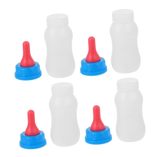 Levemolo 4pcs Small Animal Feeding Milk Bottles Sheep Piglet Lamb Nursing Bottles Feeder Bucket