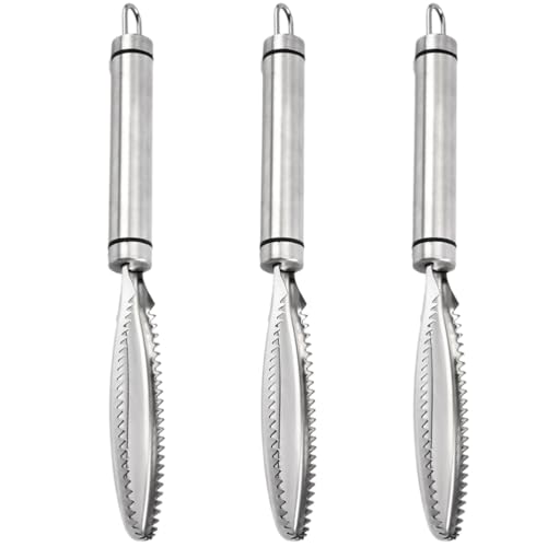 Chicken Lung Scraper Stainless Steel Handheld Poultry Processing Tool 3-Pack 9.44-Inch Ergonomic Chicken Lung Removal Tool for Home Farm and Slaughterhouse