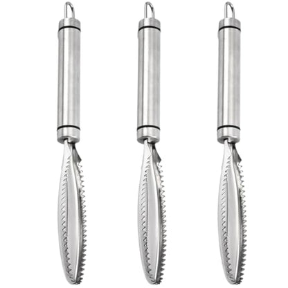 Chicken Lung Scraper Stainless Steel Handheld Poultry Processing Tool 3-Pack 9.44-Inch Ergonomic Chicken Lung Removal Tool for Home Farm and Slaughterhouse