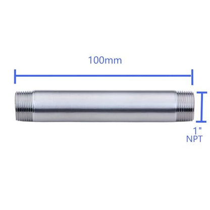 CONSTELLAR 304 Stainless Steel Pipe Nipple - 1" NPT Male x 1" NPT Male Threaded Fitting, 4 Inch (100mm) Length 3mm Wall Thickness Heavy Duty Seamless Pipe Nipple for Water Gas Oil fluid (1 Pack) - size: 1" NPT Male x 1" NPT Male, style: 100mm (4 inch)