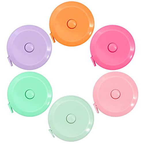 6 Pack Tape Measure Measuring Tape for Body Measurements, Retractable Small Mini Soft Sewing Fabric Cloth Waist Tape Measure Body Measuring Tape, 150cm/60inch - size: 60in