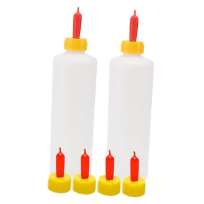 2 Sets Goat Milk Bottles for Lambs Replaceable Nursing Feeders for Newborn Livestock Farm Use Sturdy Feeding Containers Nipples