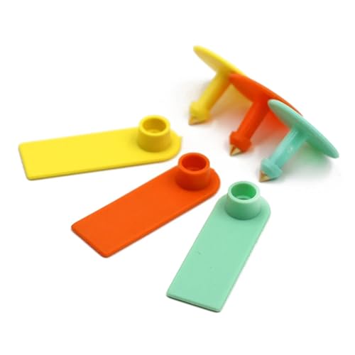 Cattle Ear Tags 100 Pcs Sheep Ear Tags, Blank Animal Identification Cards, Farm Equipment for Animals(Green) - color: Green