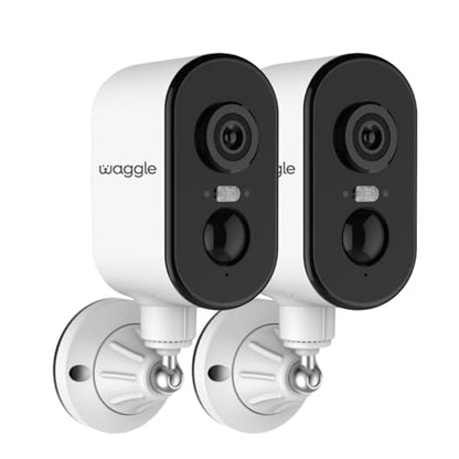 Waggle Pack of 2 4G LTE Security Camera for RV, No Wi-Fi Needed, 2K HD, 300° Pan, 9000mAh Battery, PIR & AI Human Detection, Siren Alarm, Indoor/Outdoor Cam for Camping/Travel, Subscription Required - size: 2 - Pack 4G Cellular