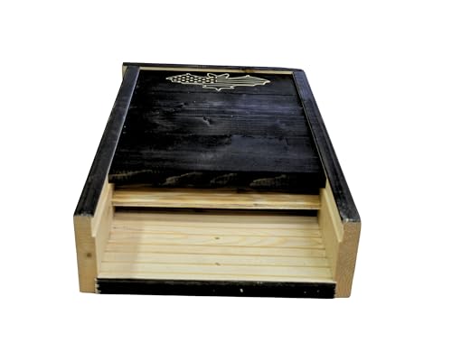 Made in USA- Black Stained Pine Bat House, 2 Chamber Bat Box, Easy-to-Install Wooden Bat House Kit, Weather-Resistant Bat Houses for Outdoors, with Mounting Screws - Applewood Outdoor - style: 2 Chamber Black