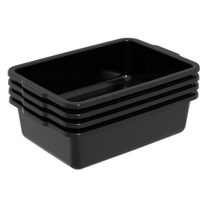 Xyskin Plastic Dish Tubs, Commercial Bus Box/Wash Basin Tote Box, 4-Pack (Black, 32L) - size: 32L-4 Packs