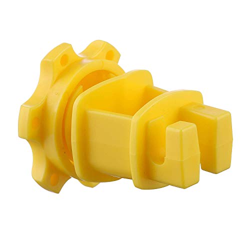 25PCS Screw Tight Round Post Insulator, Electric Fence Wire Holding Insulator, Two Piece Suit (Yellow) - color: Yellow