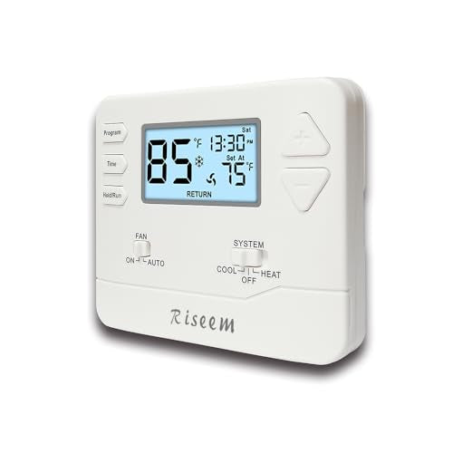 Programmable Thermostat for House,5-1-1 Day Programmable,Multi-Stage,Digital Energy-Saving Thermostat,2 Heat/2 Cool, Advanced Thermostat for Enhanced Home HVAC Systems，White Backlight - color: White