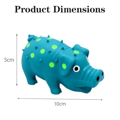 Dog Squeak Toy with Oinking Sounds, Pig Squeaky Dog Toy Latex Polka Dot Squeaky Pig Dogs Toys Rubber Chew Toys for Small, Medium and Large Dogs (Blue, S) - color: Blue, size: S