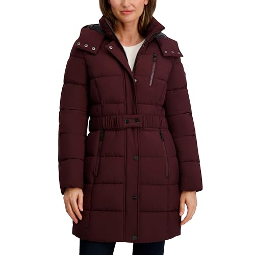 Nautica Women's Maxi Puffer - color: Chianti, size: X-Large