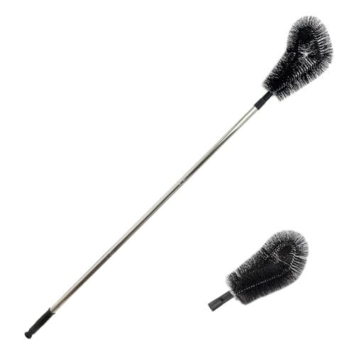 1 pcs 120 cm Huge Tank Brush (Black, with Extra Black Head), Big Brush Head Size (32 cm), Long Handle, with Extendable Stainless Steel Pole, PP Stiff-Bristled, for Large Water Bucket - color: 1 Pcs 120 Cm (Black)+extra Black Head