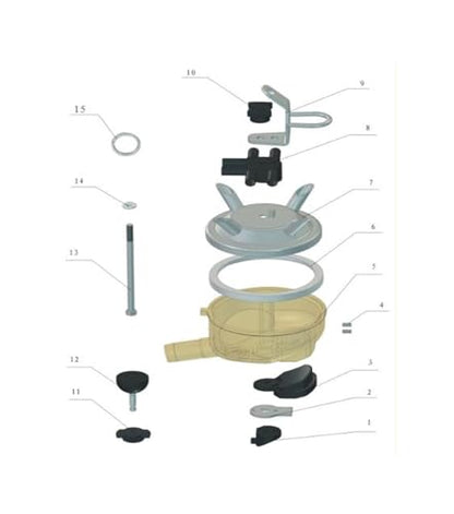 Durable Milking Machine Claw 300cc PSU/PPSU and Milking Machine Spare Parts S/S Claw top PSU/PPSU Bowl Claw with Shut Off Valve Suitable for Cow/Goat Milking Parlor.(Gasket and O-Ring 5set)