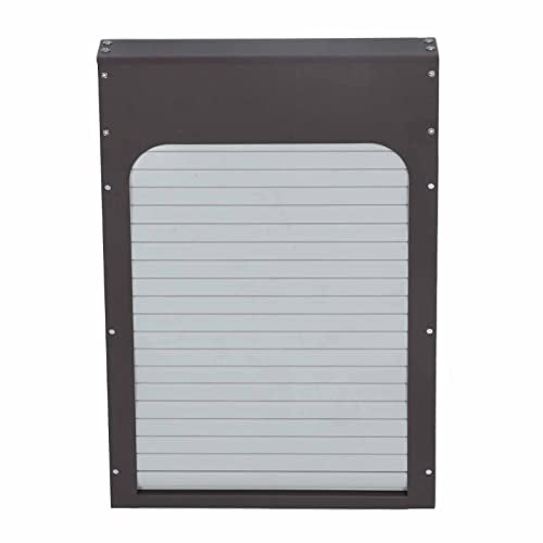 Automatic Chicken Coop Door, LED Display Controller Solar Powerd Metal Rolling Curtain Chicken House Door with Timer for Chicken Duck Poultry