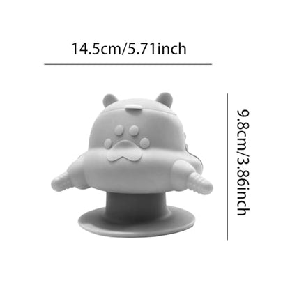 Puppy Feeder with Four Feeding Station Silicone Nursing Bottle Bowl Dispenser Soft Texture Device Suitable for Multiple Pets Breeders Home, Gray - color: Gray