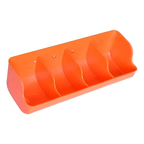 Piglet Feed Trough for Sow Milk and Water Supply - Piglet Waterer and Milk Feeder for Piglet Rearing Equipment- 4 Slot Orange