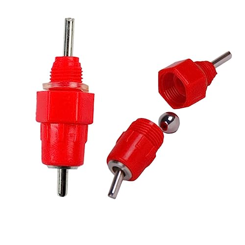 LIOOBO 50 Pcs Poultry Water Feeder Nipple Drinkers Screw Style Automatic Chicken Waterer for Buckets Plastic and Stainless Steel Easy to Install for Chickens Ducks Quail and Game Birds