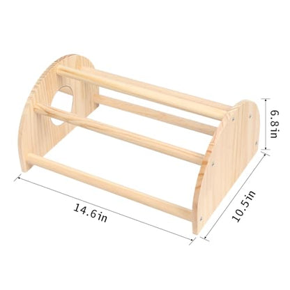 Pine Chicks Perch with Mirror, Strong Chick Jungle Gym Roosting Bar, Chicken Perch Toys for Coop and Brooder, Training Perch Toys for Large Bird, Parrot, Macaw, Hens (Large) - size: Large