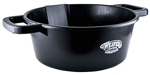 Weaver Leather Livestock Large Round Feed Pan, Gray - color: Black