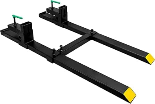 Clamp On Debris Forks Fit 48-60" Bucket, Heavy Duty Fork Tines Clamp-on Pallet Forks Tractor Bucket Forks For Skid Steer Loader Tractor,60''with Stabilizer Bar 4000LBS - size: 60''with Stabilizer Bar 4000LBS
