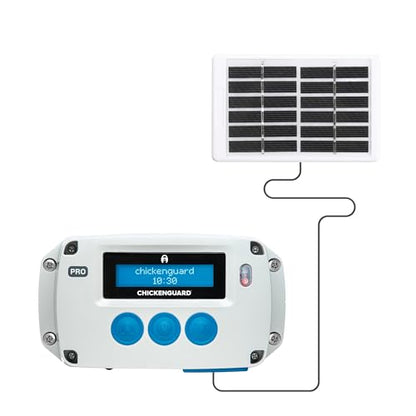 ChickenGuard Automatic Chicken Coop Door Opener, Power by Solar/Batteries/Electric. Strong Motor Lifts 2kg; Timer/Light Sensing; Motor Units only or Combination Kits (PRO + Solar Kit) - size: PRO + Solar Kit