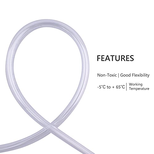 DERNORD PVC Tubing 3/8"ID X 1/2"OD Flexible Clear Vinyl Hose 10 Feet for Food Grade - size: 10 Feet, style: 3/8"ID X 1/2"OD