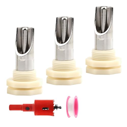 Automatic Pig Waterer Nipple System Stainless Steel for Barrel Kit Complete Set with Hog Water Nipples and Brass Tank Connectors for Sows Piglets Goats Stainless Steel 3pcs - color: Stainless steel, size: 3pcs