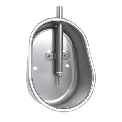 Danbark Large Pig Waterer Bowl with 1/2" NPT(F) Thread - 304 Stainless Steel Large Oval Design for Swine,Hog,Livestock (Durable & Rustproof)