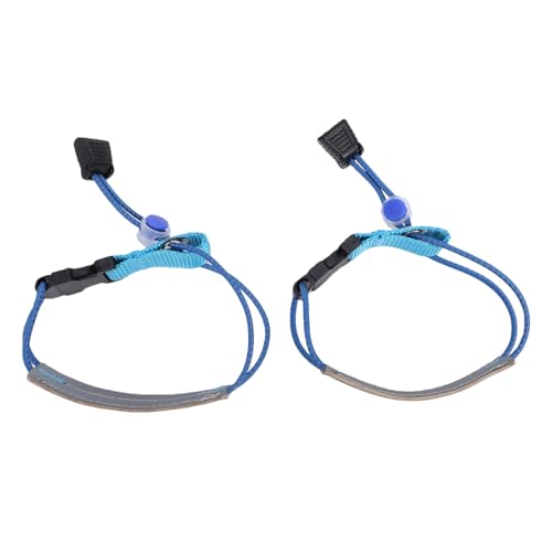 Vikye 2 Pcs Reflective Bike Pants Straps, Adjustable PU Leather Cycling Ankle Cuff Bands with Elastic Buckle, for Biking Running Walking
