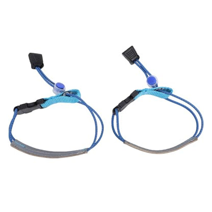 Vikye 2 Pcs Reflective Bike Pants Straps, Adjustable PU Leather Cycling Ankle Cuff Bands with Elastic Buckle, for Biking Running Walking