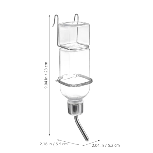 Yardwe Guinea Pig Water Bottle 2 Pcs, Hanging Small Animal Water Dispenser with Stainless Steel Drinking Tube for Rabbits, Hamsters and Ferrets, Transparent