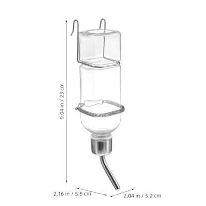 Yardwe Guinea Pig Water Bottle 2 Pcs, Hanging Small Animal Water Dispenser with Stainless Steel Drinking Tube for Rabbits, Hamsters and Ferrets, Transparent