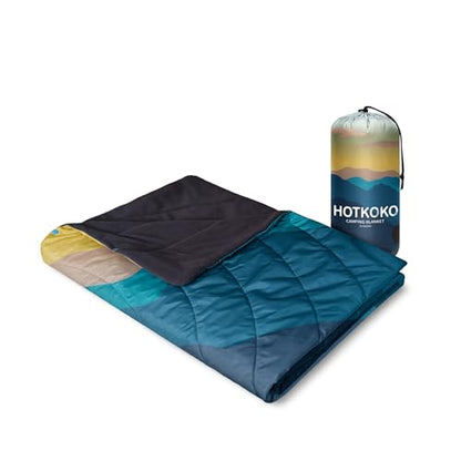 Waterproof Stadium Blanket, Fleece Camping Blanket Wearable Soft Warm Camp Blanket for Outdoor Camping, Picnic, Stadium, Sports, Beach, Car - color: Blue Mountain